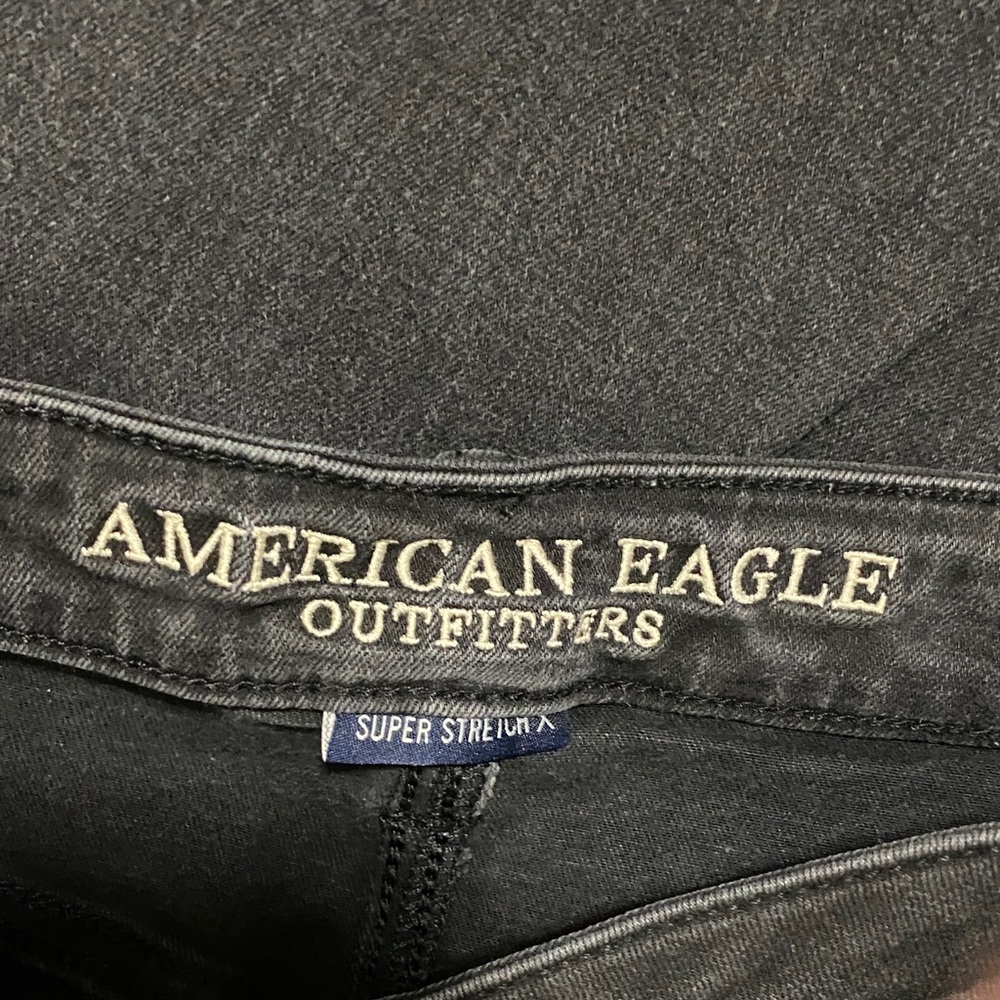 AE Women's Black Super Hi-Rise Jeggings - Picture 2 of 5